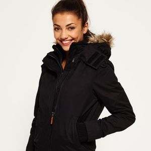 Superdry Japan Microfibre Fur Hood Windbomber